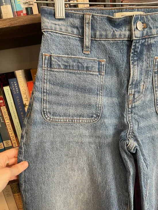 NWT Madewell Emmett patch pocket wide leg ankle jean - Picture 4 of 10